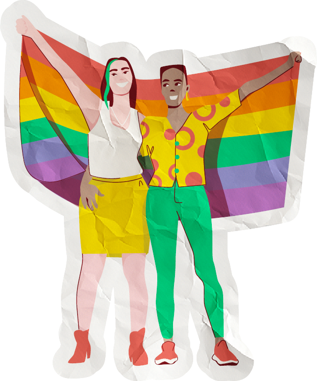 Personas bandera LGBT